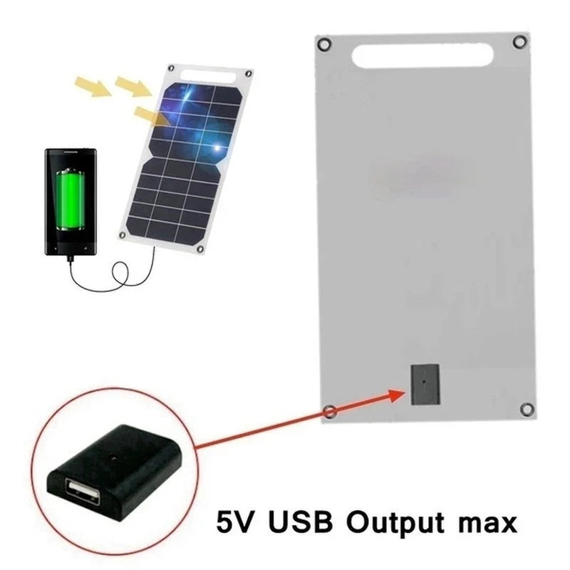 Waterproof Portable Battery Panel Solar 5VUSB 6W Charger Mobile Phone Mobile Power
