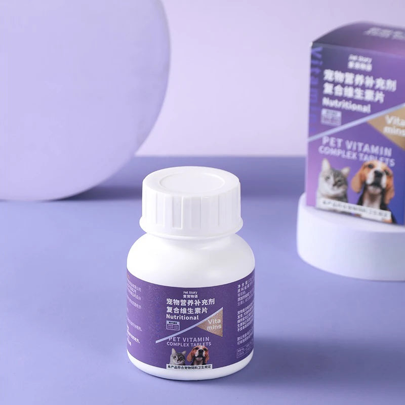 HealthHarmony Pet NutriGems Pet Vitamins for Dogs Cats Nutrient Multivitamin Tablets Beautiful Hair