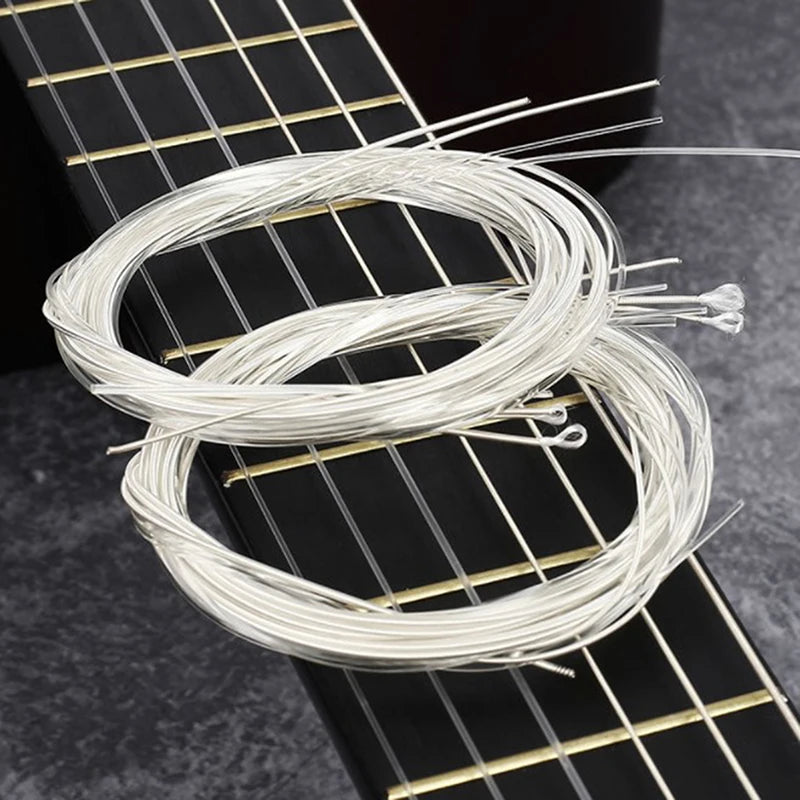 6pcs Guitar Strings Nylon Classical Strings Silver Guitar Accessories for Long-lasting Bright And Full Tone