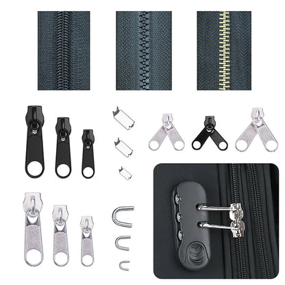 84pcs/Bag Zipper Repair Kit Zip Slider Rescue Universal Zippers Clothes Bag Tent Fix Plier Sewing Tool