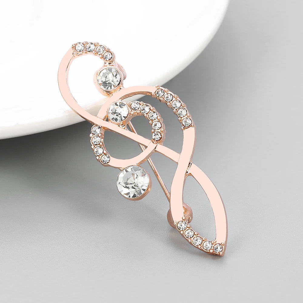 Logo Brooch Musical Note Microphone Metal Pin Singer Concert Luxury Jewelry Ladies Men Accessories
