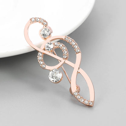 Logo Brooch Musical Note Microphone Metal Pin Singer Concert Luxury Jewelry Ladies Men Accessories