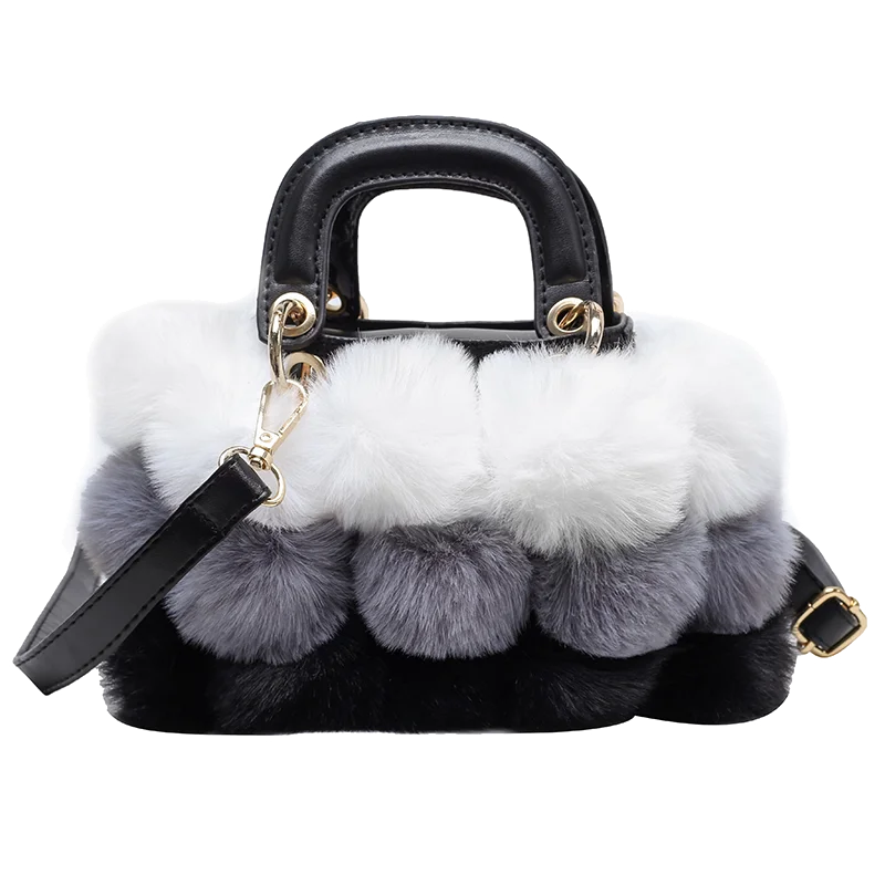 Winter Handbag Women Luxury Faux Fur Hand Bags Soft Plush Bags For Women 2022 Crossbody Totes Ladys Luxury Clutches Purse