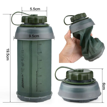 750ML Portable Outdoor Collapsible Sport TPU Soft Water Bottle Folding Kettle Water Bottle Camping Travel Running Bottle
