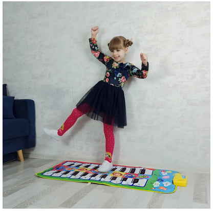 Kids Musical Piano Mat Duet Keyboard Play Mat 20 Keys Floor Piano with 8 Instrument Sound 5 Paly Modes Dance Pad Educatinal Toys