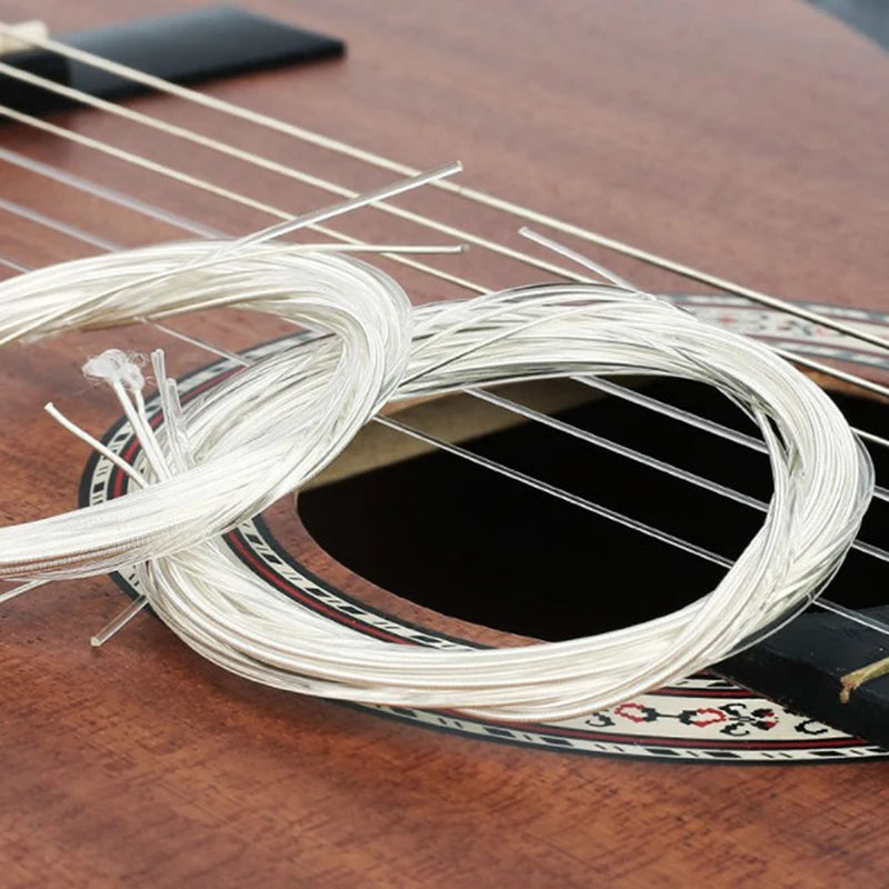 6pcs Guitar Strings Nylon Classical Strings Silver Guitar Accessories for Long-lasting Bright And Full Tone