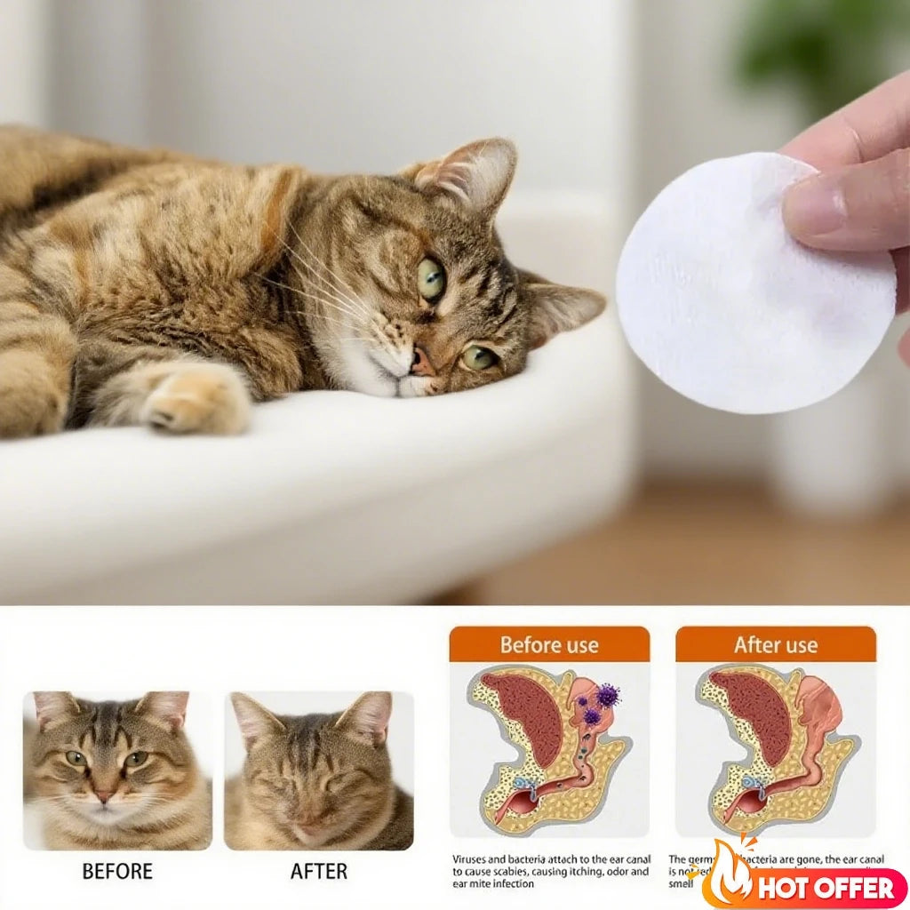 PawClean™ Pet Wipes – Gentle Eye & Ear Cleaner for Cats & Dogs