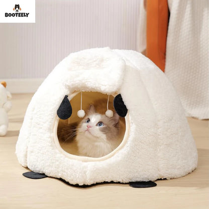 CozySheep™ Winter Cat Villa – Semi-Closed 3D Cat House for All Seasons