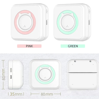 Portable Mini Thermal Printer Wirelessly BT 203dpi Photo With USB Cable Imprimante Portable