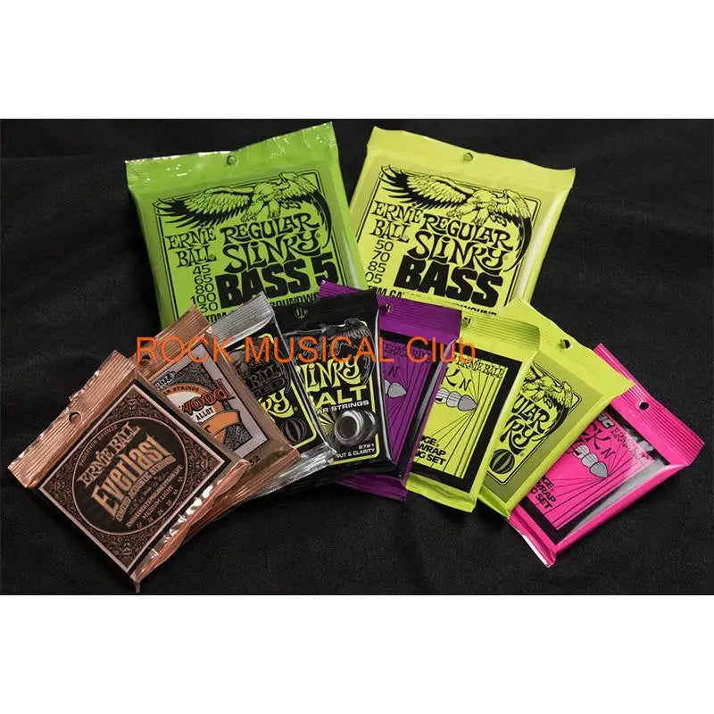 Ernie Ball Bass Strings Hybrid Slinky Round Wound For 4 String 2832 Regular Slinky 45-130 For 5 String 2836  Electric Bass