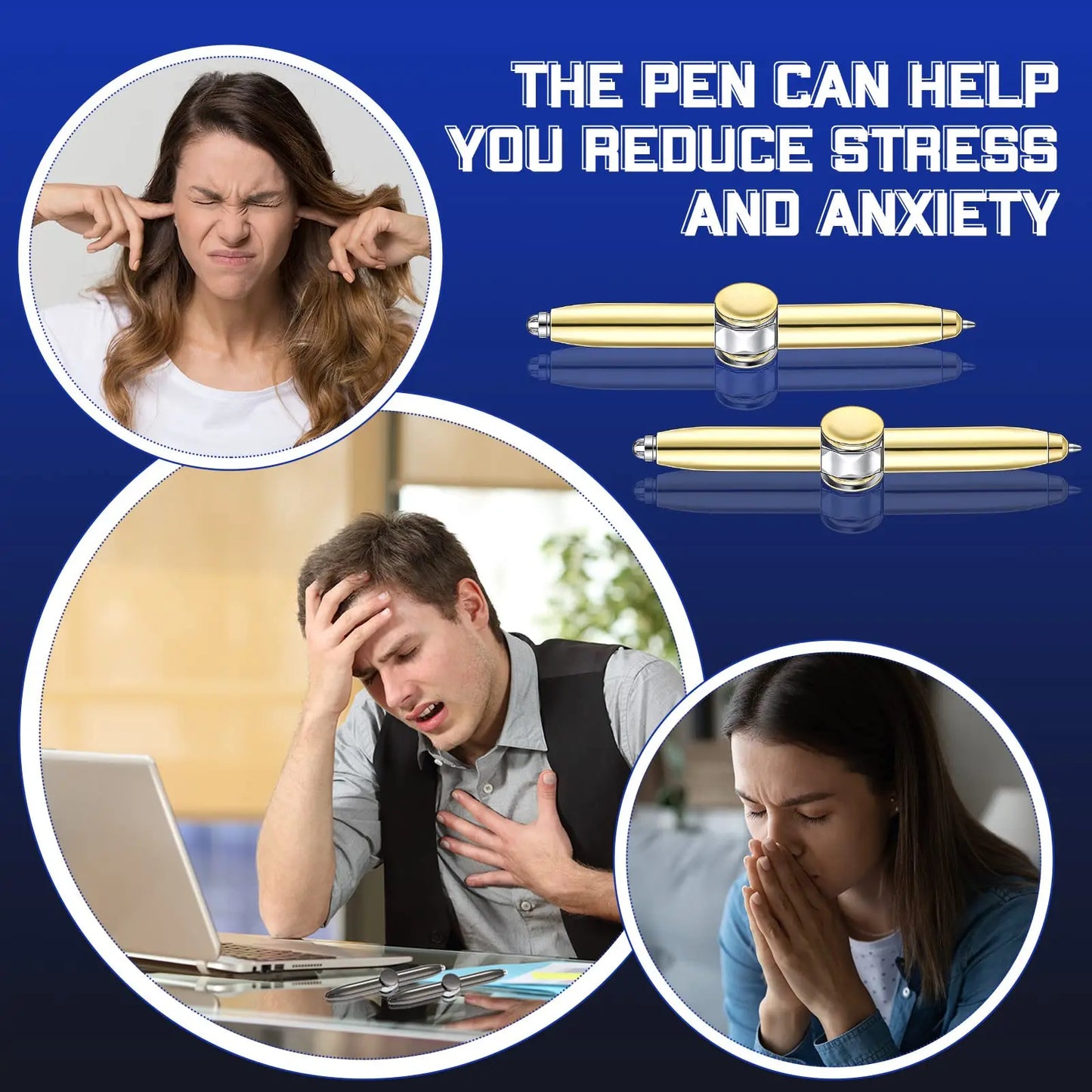 Anxiety Decompression Gyro Metal Ballpoint Pen Office School Supplies Writing Pens Toys For Kids Adults