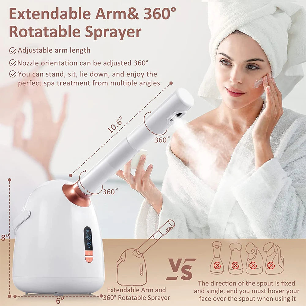 SPA Facial Steamer Hot/Cool Face Steamer Face Cleaner Moisturizing Nano Mist Sprayer Facial Anti-aging Wrinkle Sauna Humidifier