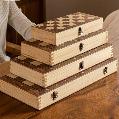 Magnetic Foldable Portable Solid Wood Chess Board - Educational Games for Students and Kids