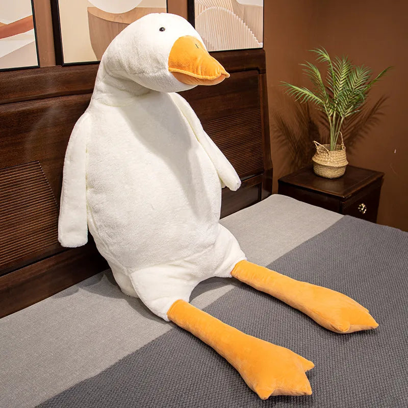 Big Size Fluffy Duck Plush Toys Sleep Pillow Cute Animal Stuffed Swan Goose Plush Dolls Floor Mat Kids Girls Birthday Gift