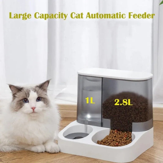 Purrfect Feeder Oasis: Automatic Pet Food & Water Station
Large Capacity Automatic Cat Food Dispenser Drinking Water Bowl Pet Supplies Wet and Dry Separation Dog Food Container