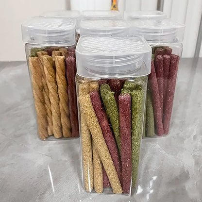 20Pcs Small Pet Teeth Cleaner Chew Stick Rose Calendula Lavender Molar Rod for Hamster Chinchillas Rabbit Grinding Rod Bite Toy