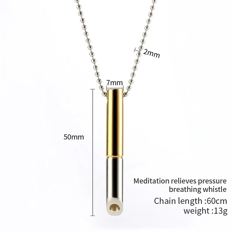 Stress Anxiety Necklace Mindfulness Breathing Tool Relief Chain Breathlace Necklace Quit Smoking Relief
