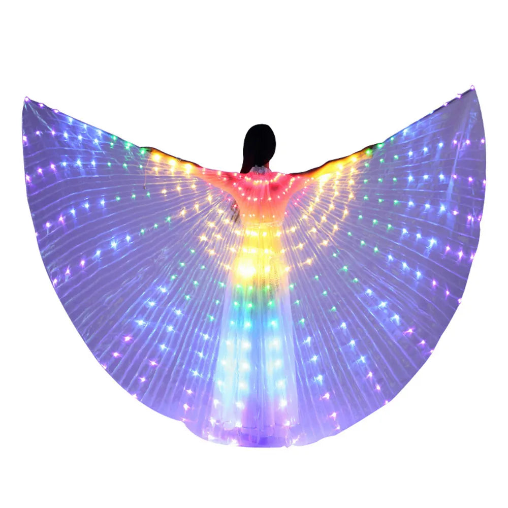 LED Rainbow Wings Adult Children Costume Circus Led Light Luminous Costumes Party Show Isis Wings Dancewear