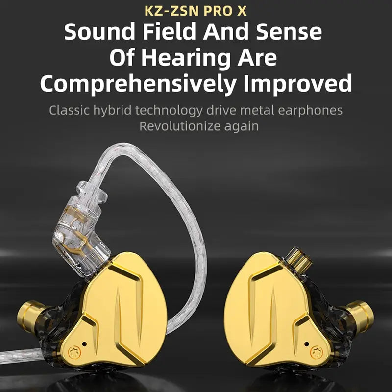 KZ ZSN Pro X 1DD 1BA HIFI Hybrid Driver In Ear Earphone Metal Monitor