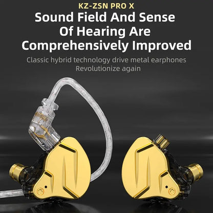 KZ ZSN Pro X 1DD 1BA HIFI Hybrid Driver In Ear Earphone Metal Monitor