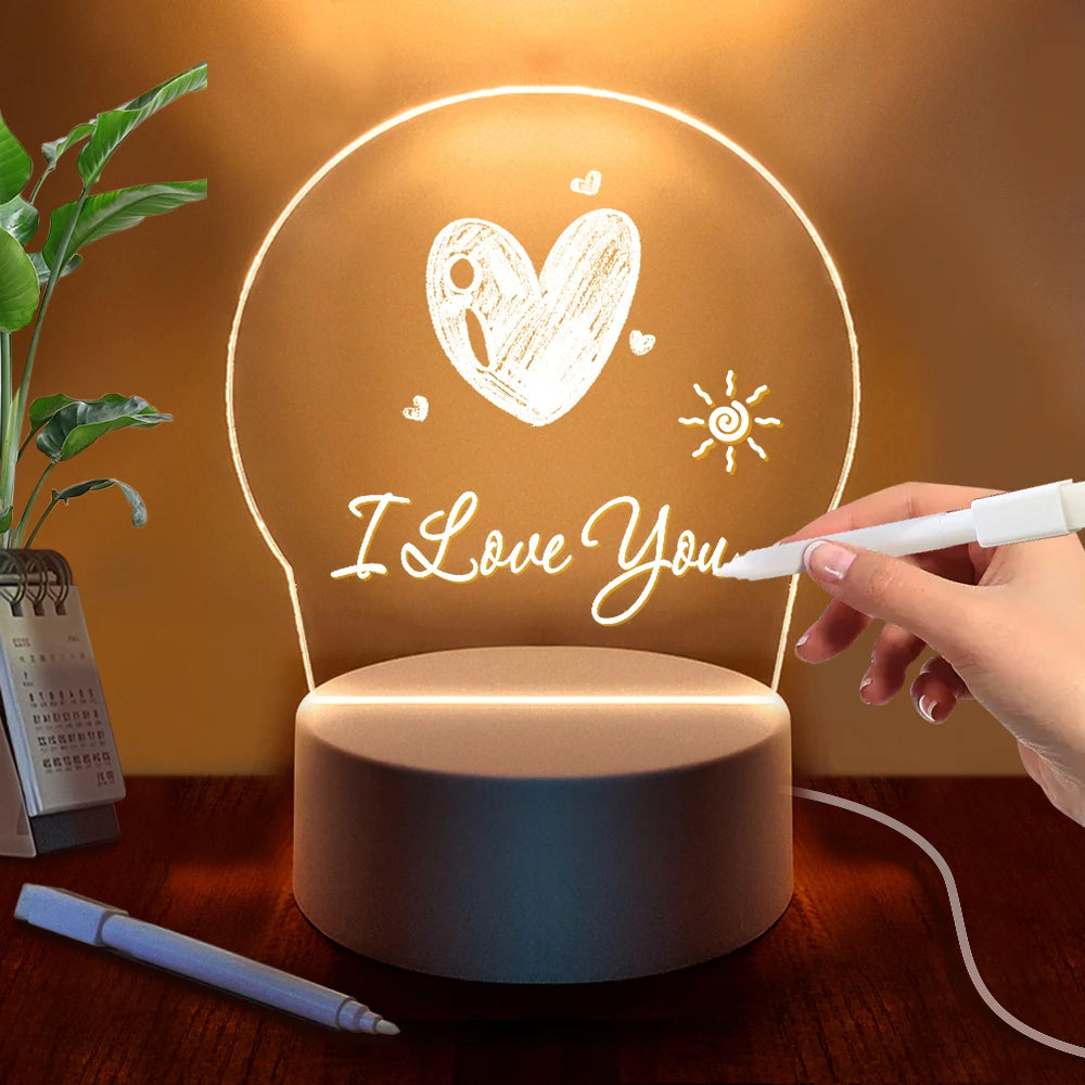 AmbientInk IlluminaBoard
Transparent Message Board Night Light Glowing Memo Acrylic LED Ambient Lights Daily Moment Note Board Erasable Room Decor Gift