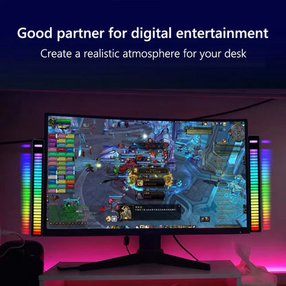 Smart RGB Symphony Sound Control LED Light Music Rhythm Ambient Pickup Lamp App Control For Compute Gaming Desktop Decor