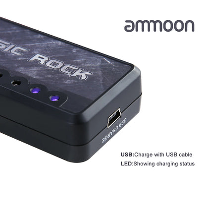 ammoon Electric Guitar Headphone Amplifier Amp 1/4 Inch Plug 3.5mm Headphone Jack & Aux In with Classic Rock Distortion Effect