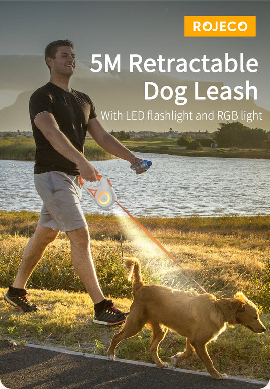 LED Luminous Leading Fashion Light Straps For Dog Puppy Pet Flexi Walking Running Lead