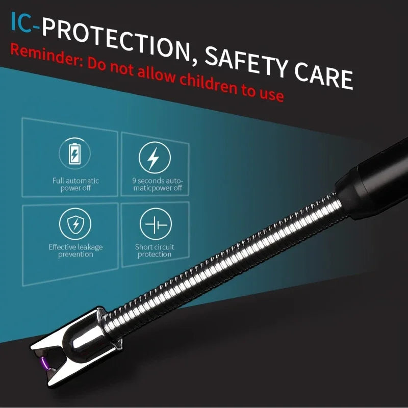 1Pc Electric Igniter Windproof Usb Rechargeable Ignition Stick