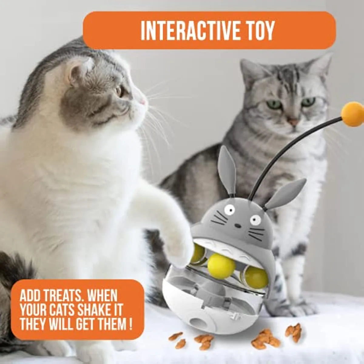 TreatTrainer Cat Enrichment Toy
ATUBAN Interactive Cat Feeder Toy,Treat Dispenser Exercise Toys,Feeding Food Toy Dispenser,Car Indoors- Sounding Bell cat tower