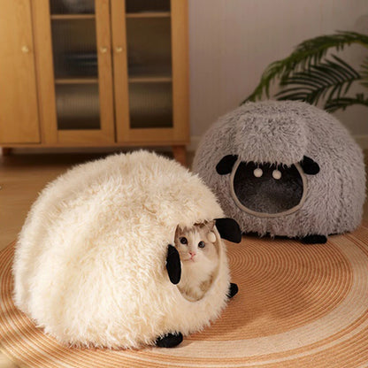 CozySheep™ Winter Cat Villa – Semi-Closed 3D Cat House for All Seasons