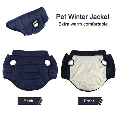 Proof Warm Dog Jacket with Fleece Cotton Lining Chihuahua French Bulldog Puppy Clothing Coat