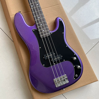 Classic electric bass, four string guitar, exquisite purple metallic paint, guaranteed quality