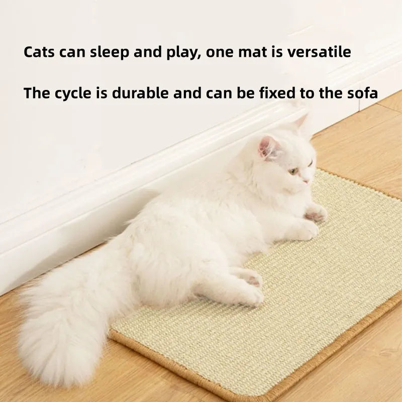 Never damage your furniture anymore. Pet Cat Scratching Board Natural Sisal Cat Scratcher Blanket Post Mat Pet Toy for Protecting Furniture Foot Sofa Cushion