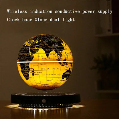 Magnetic Levitation Globe Ornament,3D Luminous Self Rotating Night LED Light,Office Desktop Decoration,Originality Gift