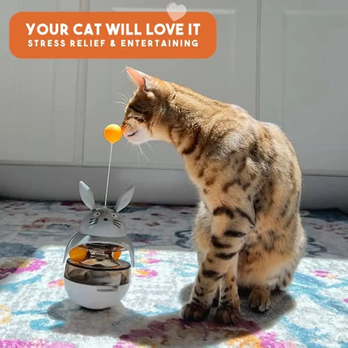 TreatTrainer Cat Enrichment Toy
ATUBAN Interactive Cat Feeder Toy,Treat Dispenser Exercise Toys,Feeding Food Toy Dispenser,Car Indoors- Sounding Bell cat tower