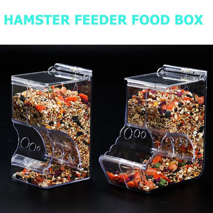 Pet Clear Automatic Feeder Food Dispenser Food Bowl Container For Hamster Chinchilla Rabbit Golden Bear