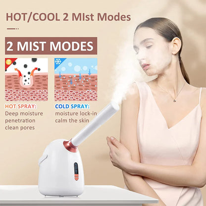 SPA Facial Steamer Hot/Cool Face Steamer Face Cleaner Moisturizing Nano Mist Sprayer Facial Anti-aging Wrinkle Sauna Humidifier