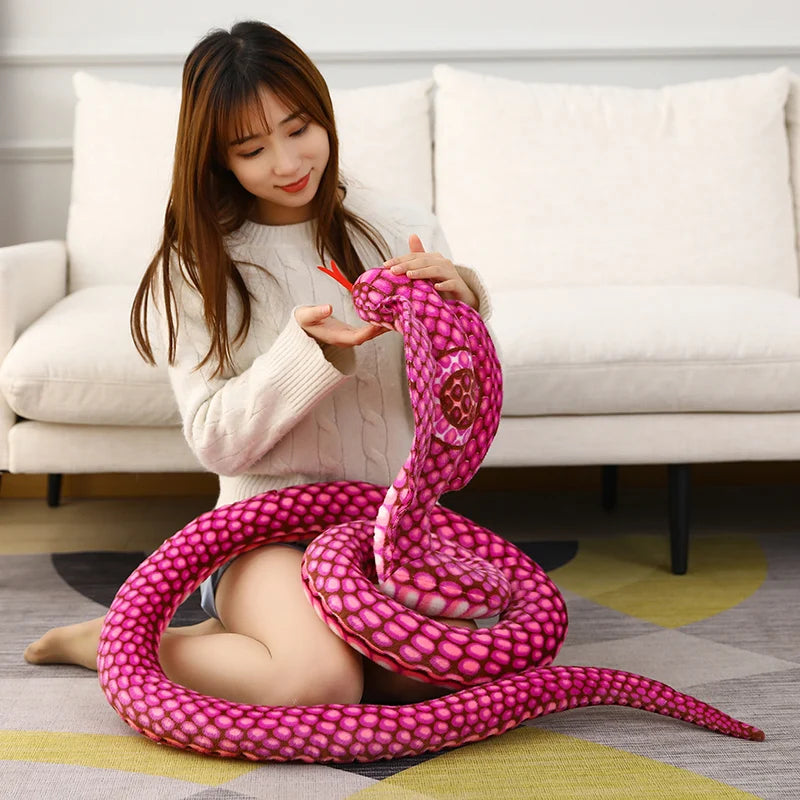 80/170/240cm Simulated Colorful Cobra Plush Toy Stuffed Animals Snakes Plushies Doll Funny Spoof Joke Soft Toys Home Decor