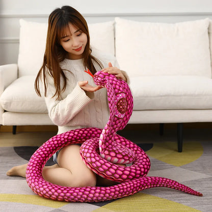 80/170/240cm Simulated Colorful Cobra Plush Toy Stuffed Animals Snakes Plushies Doll Funny Spoof Joke Soft Toys Home Decor