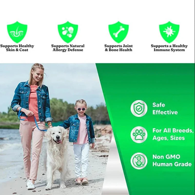 500ML 16.9 fl oz 21 Omega Fatty Acids Natural Salmon Oil Olor Human Grade Nutritional Supplement for Pet Dogs