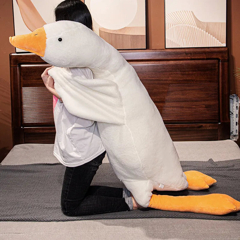 Big Size Fluffy Duck Plush Toys Sleep Pillow Cute Animal Stuffed Swan Goose Plush Dolls Floor Mat Kids Girls Birthday Gift