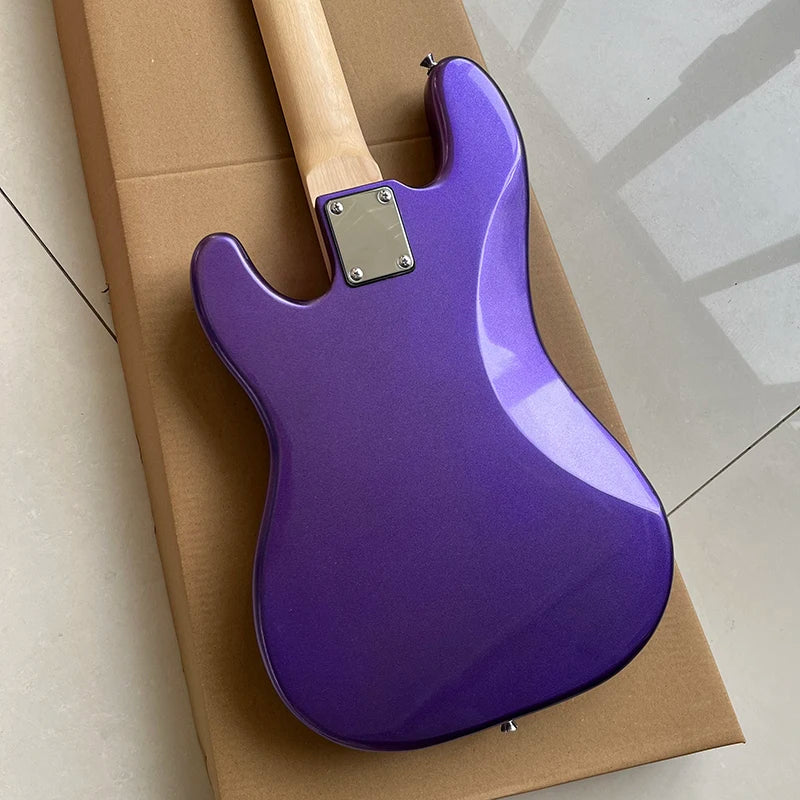 Classic electric bass, four string guitar, exquisite purple metallic paint, guaranteed quality