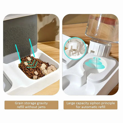 Purrfect Feeder Oasis: Automatic Pet Food & Water Station
Large Capacity Automatic Cat Food Dispenser Drinking Water Bowl Pet Supplies Wet and Dry Separation Dog Food Container