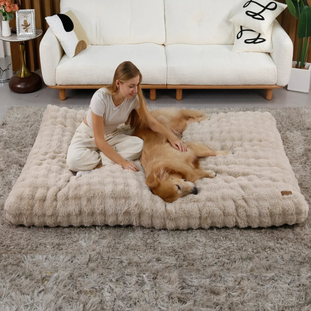Ultra Plush Large Dog Bed – Washable Soft Cushion Mattress