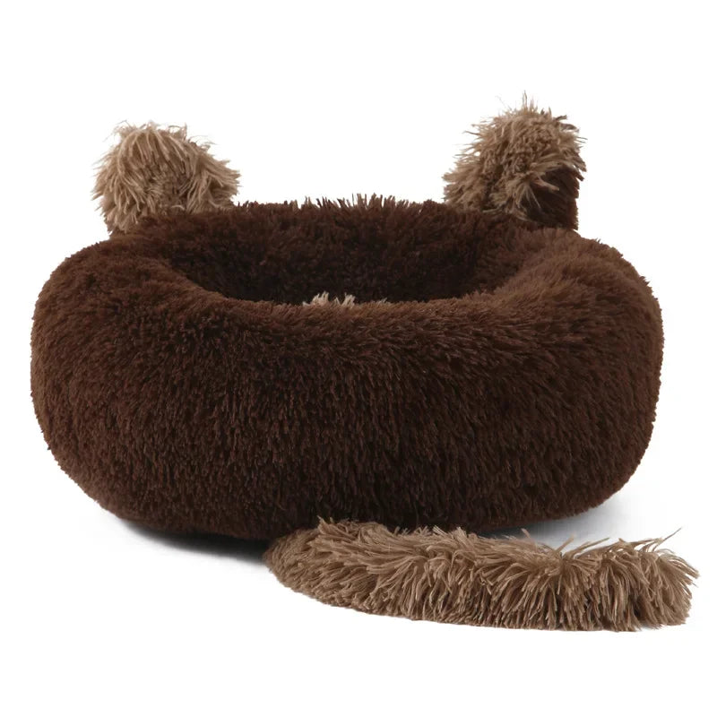 SnuggleSpace - Plush Cartoon Pet Cave Bed – Super Soft Warm Nest for Cats (and Small Dogs)