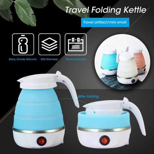 Pocket POT Mini Electric Kettle Portable Mini Foldable Kettle Silicone Electric Kettle Heater Outdoor Travel Home Tea Pot Water Kettle 0.6L 600W