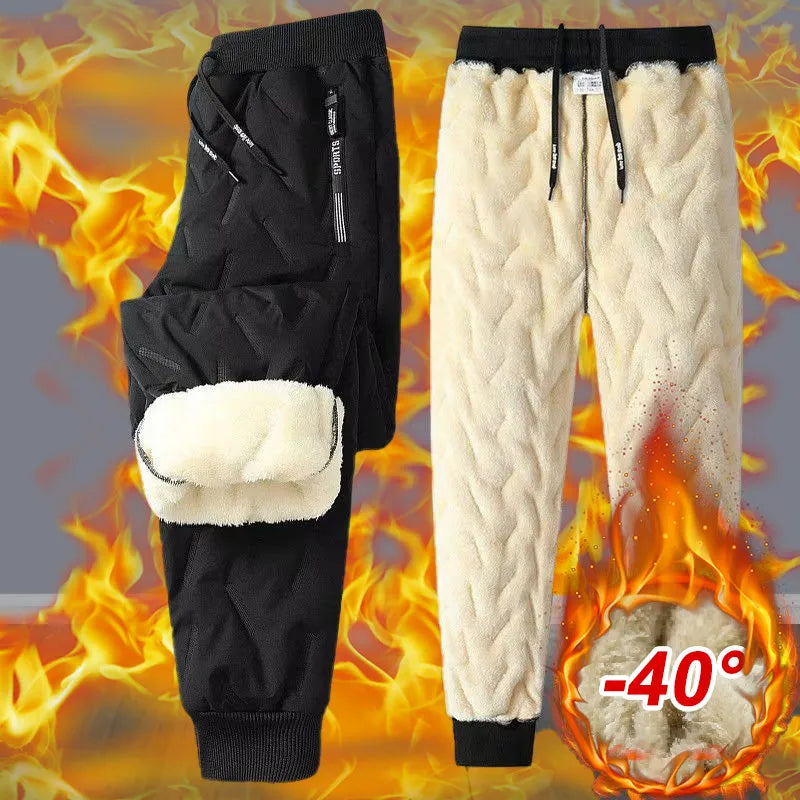 Men Winter Warm Lambswool Thicken Sweatpants Men Outdoors Leisure Windproof Jogging Pants Brand High Quality Trousers Men