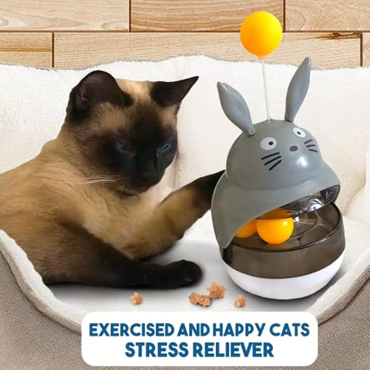 TreatTrainer Cat Enrichment Toy
ATUBAN Interactive Cat Feeder Toy,Treat Dispenser Exercise Toys,Feeding Food Toy Dispenser,Car Indoors- Sounding Bell cat tower