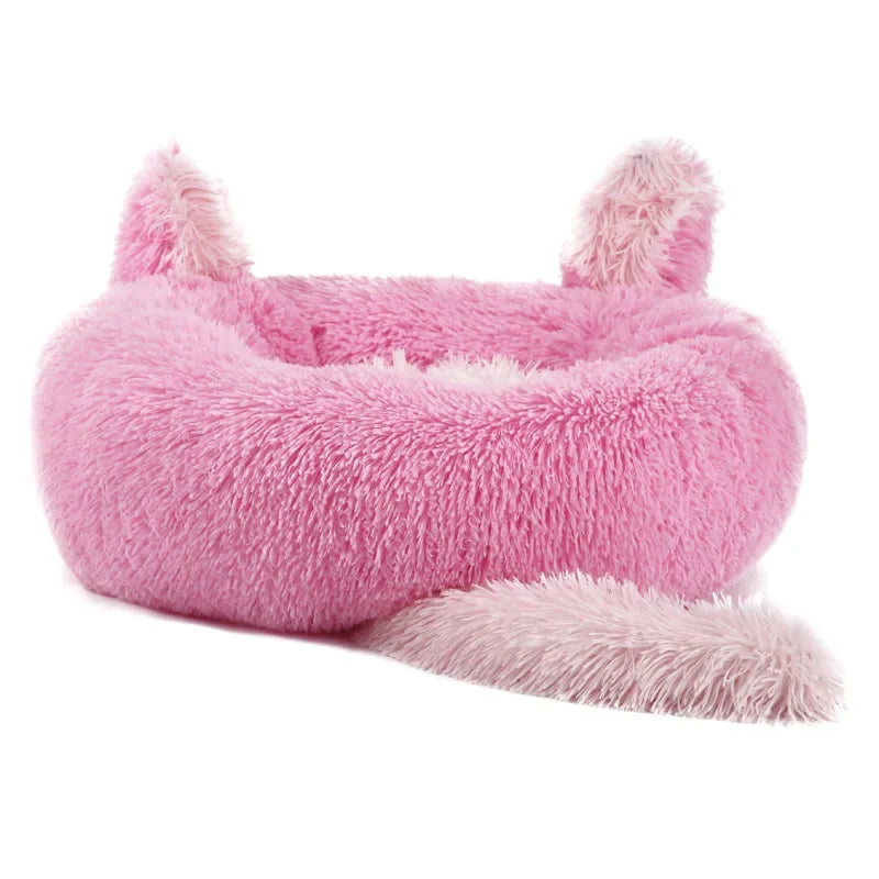 SnuggleSpace - Plush Cartoon Pet Cave Bed – Super Soft Warm Nest for Cats (and Small Dogs)